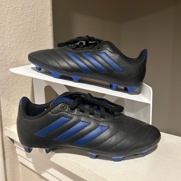 Adidas Goletto VIII Firm Ground Kids Shoes Sz 2.5 Black Royal Blue Soccer Cleats - Picture 1 of 11